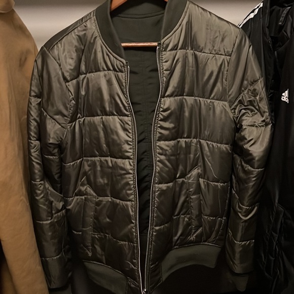 Abercrombie&Fitch Reversible Padded Olive Bomber Size S - Picture 1 of 7
